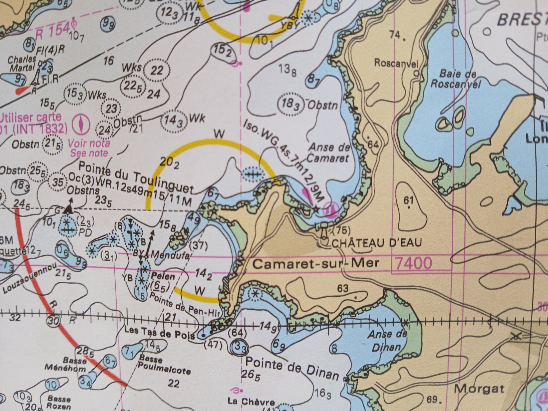 Carte de navigation autour de Camaret